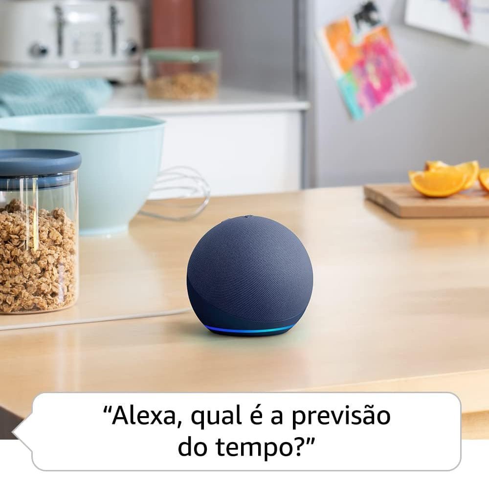 Echo Dot 5ª Geração Smart Speaker com Alexa, Inteligência Artificial, Bluetooth, Alto-Falante Inteligente, Azul-marinho