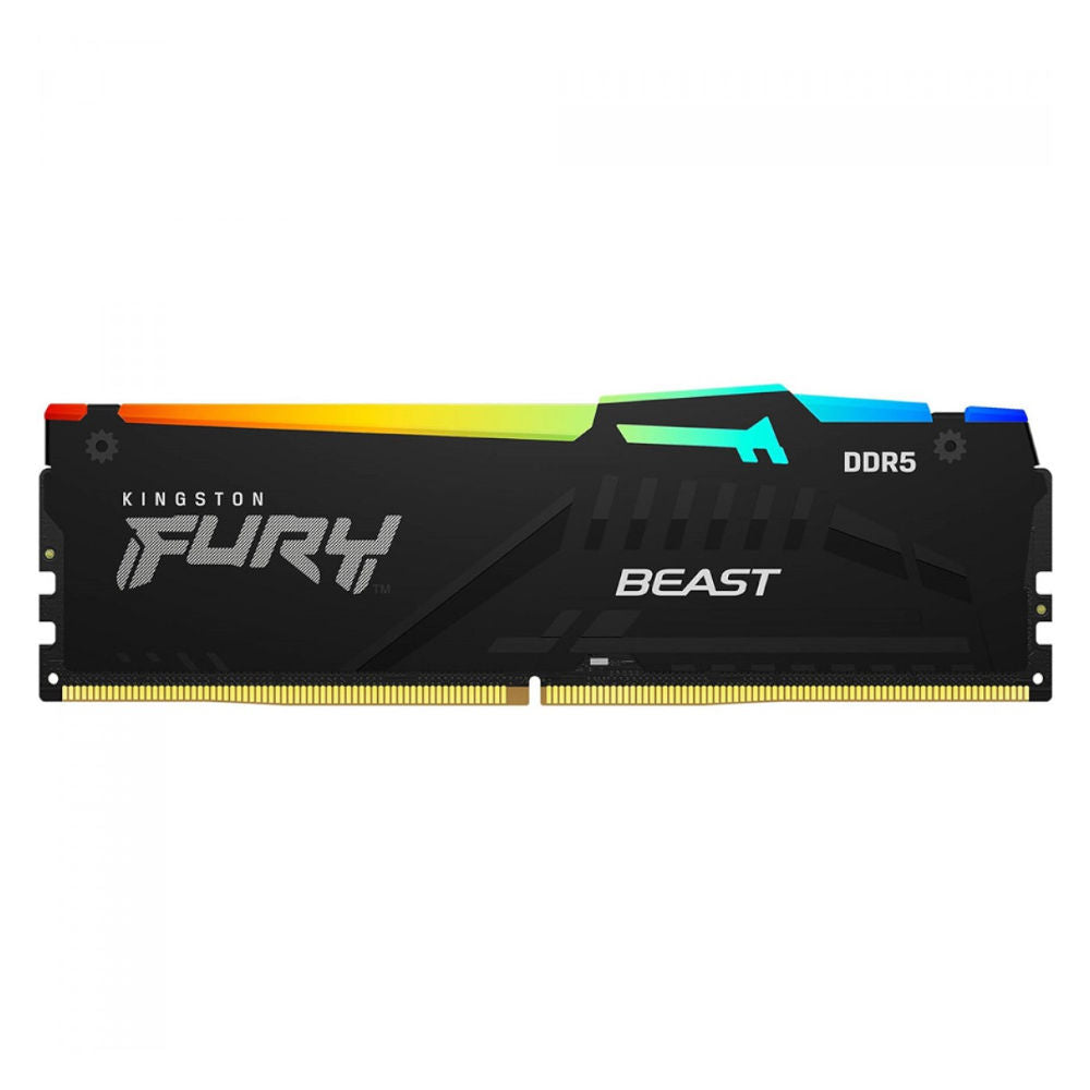 Memória RAM Desktop DDR5 Kingston Fury Beast, RGB, 16GB, 5200Mhz, Black, KF552C36BBEA-16