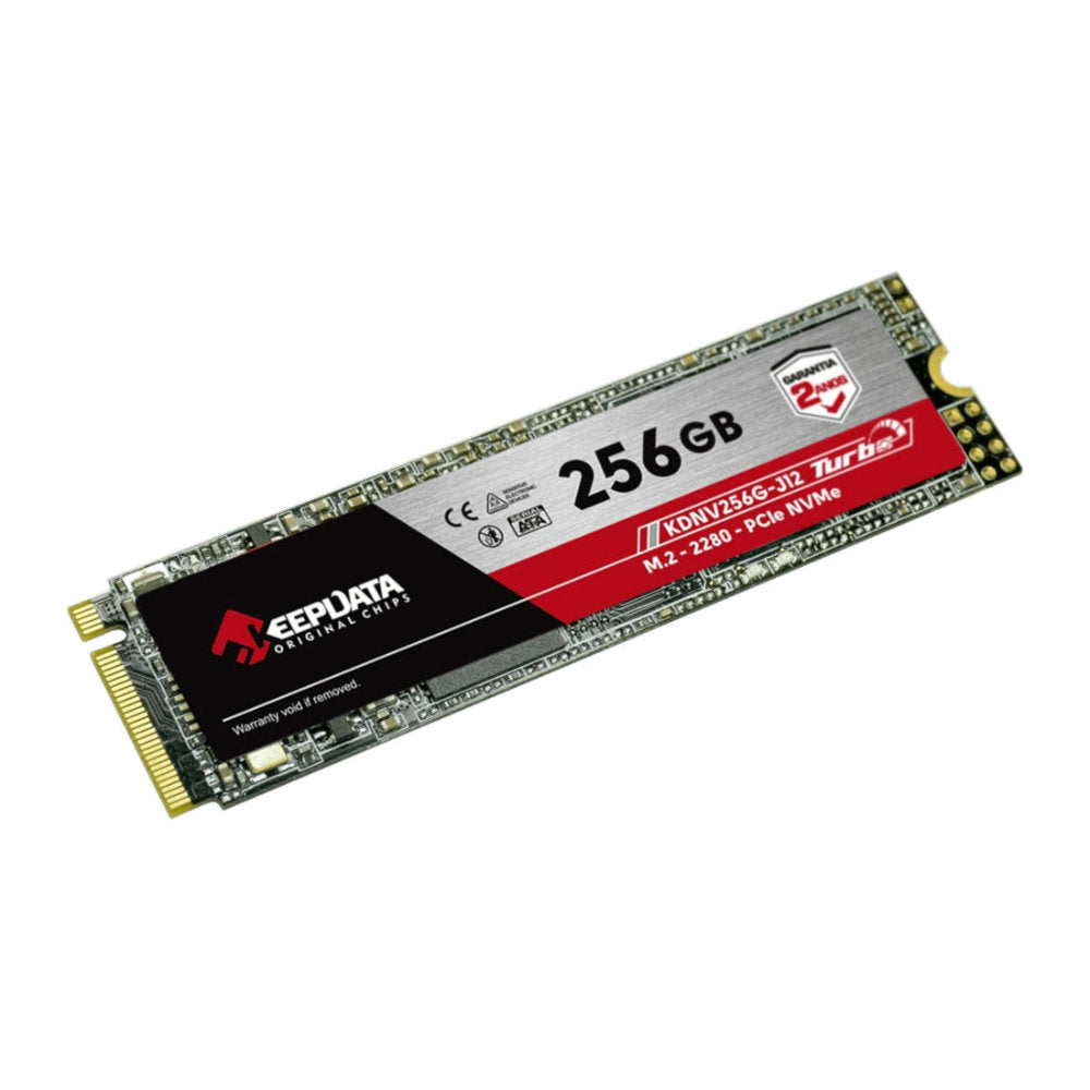 SSD KeepData 256GB M.2 NVMe PCIe 3.0 x4 2280, Leitura até 2400MB/s, Gravação até 1700MB/s – KDNV256G-J12