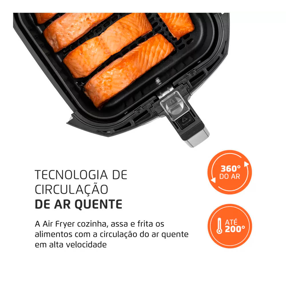 Fritadeira Air Fryer Elétrica Sem Óleo Mondial , Family AFN-40-BI Preto 4L Com Timer