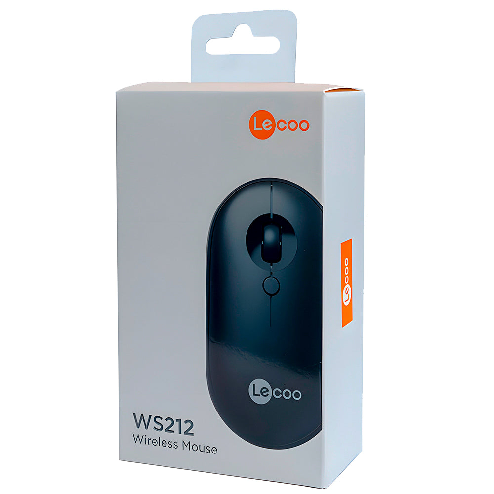 Mouse Óptico Sem Fio, Lenovo Lecoo, WS212, 1.600 DPI, 4 Botões, Preto