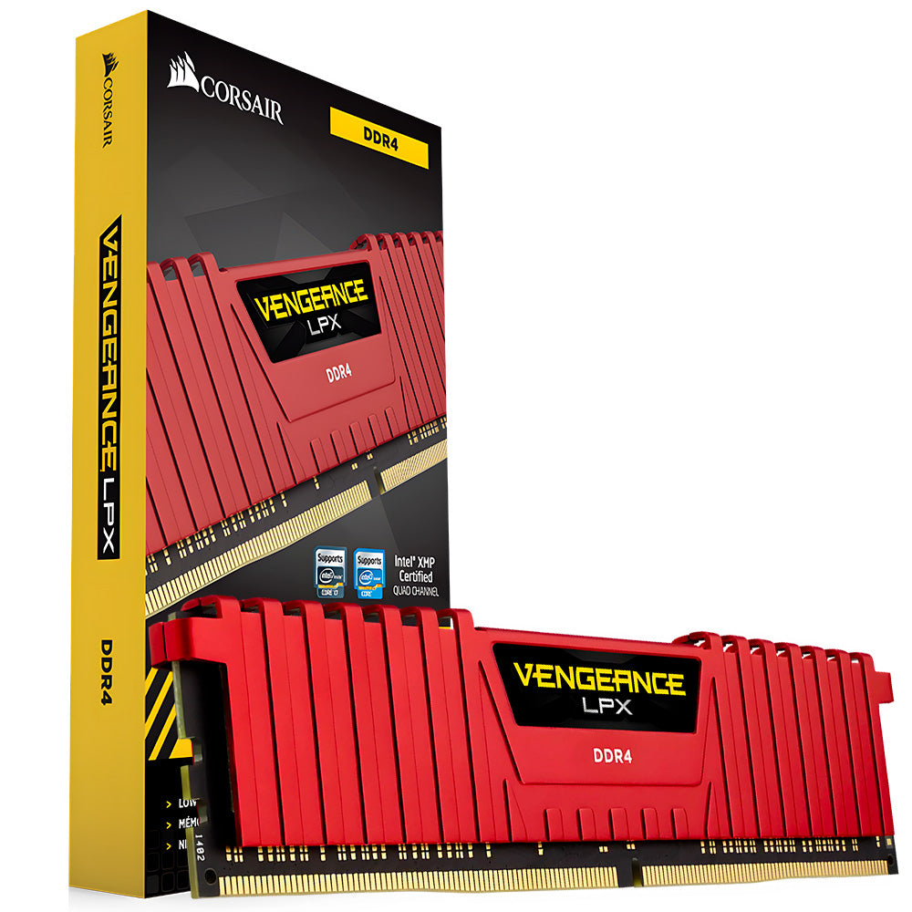 Memória RAM Desktop 8GB DDR4 2666MHz 1.20V PC4-21300 BANSHEE CORSAIR VENGEANCE LPX C14 Vermelho  - CMK8GX4M1A2400C14R