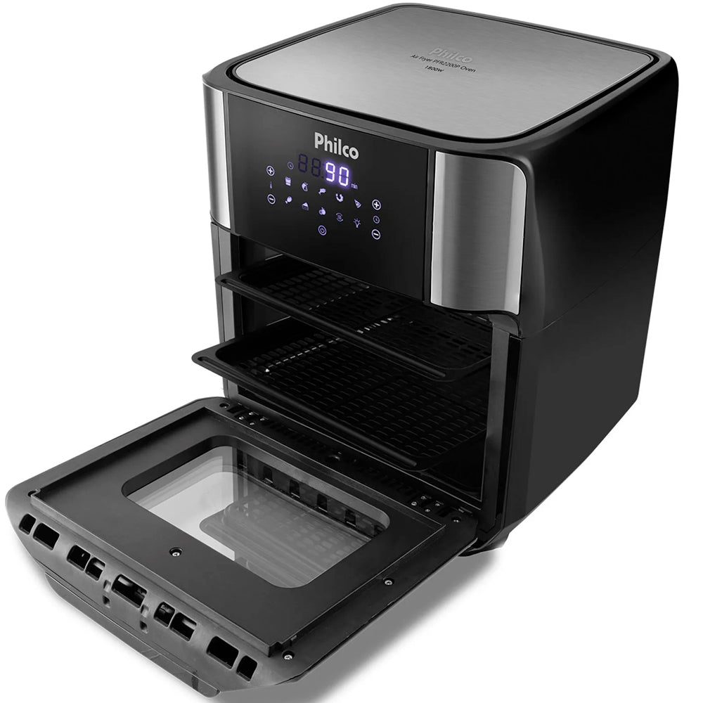 Air Fryer Oven 4 em 1 Philco 12 Litros 1800W PFR2200P 220V Preto/Prata
