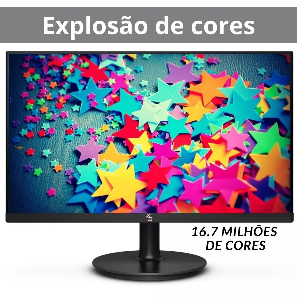 Monitor 3Green M215WHD 21.5" LED Widescreen, Full HD+, 75Hz, 2ms, Entradas HDMI/VGA, Suporte VESA, Ajuste de Inclinação