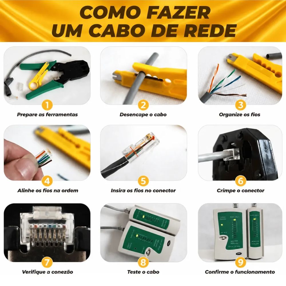 Kit Ferramentas Rede Informática Testador Lan Crimpar Rj45 Verde