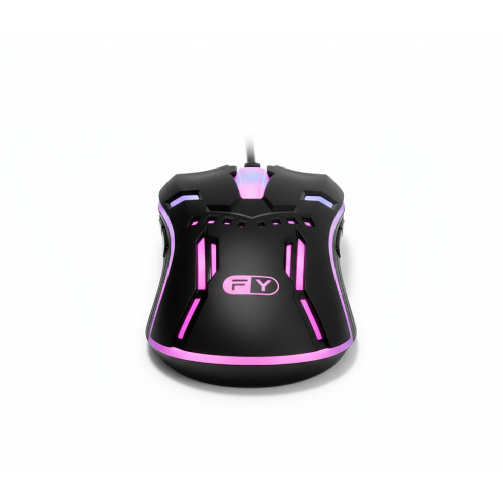 Mouse Gamer com Fio USB S1 FY, Iluminação RGB e Design Ergonômico, Preto