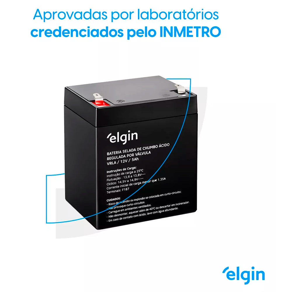 Bateria Selada de Chumbo, Elgin VRLA 12V 5AH