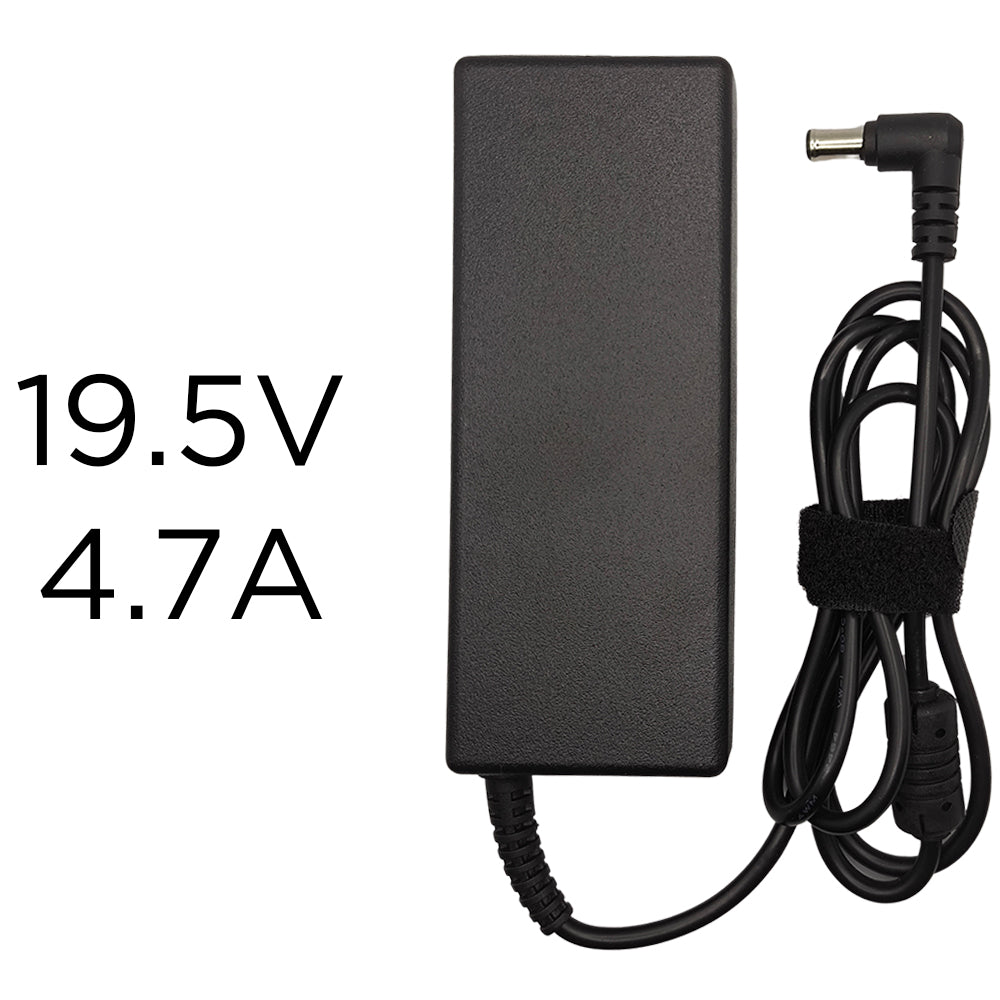Fonte Compatível Para Notebook Sony, 19.5V, 4.7A, Plug Curvado Preto 6.5mm x 4.4mm