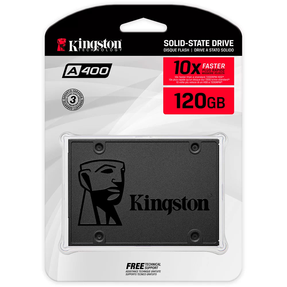 HD SSD Kingston A400 120GB 2.5" SATA Rev. 3.0 6Gb/s SA400S37/120GCN - Cartela