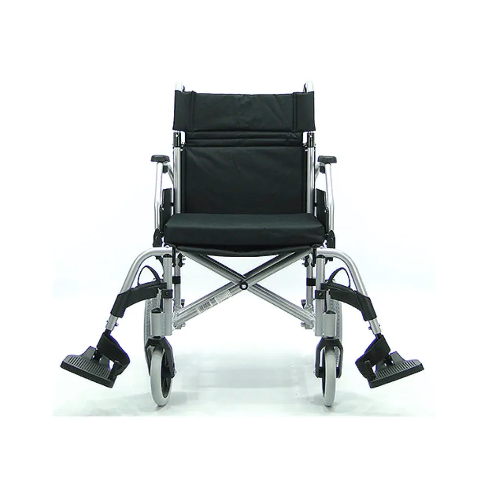 Cadeira De Rodas Manual Dobrável em Aluminio Com Encosto Rebatível, Barcelona Praxis Tamanho 40 Cor Preto Prata
