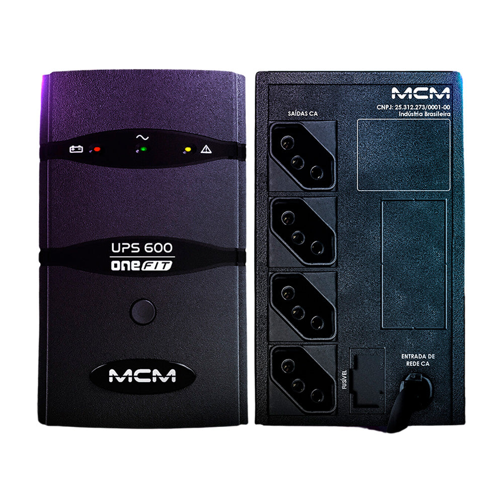 Nobreak UPS 600VA One FIT 1.2, MCM, Entrada Monovolt 220V, Saída 220V, Com 4 Tomadas, UPS 0264