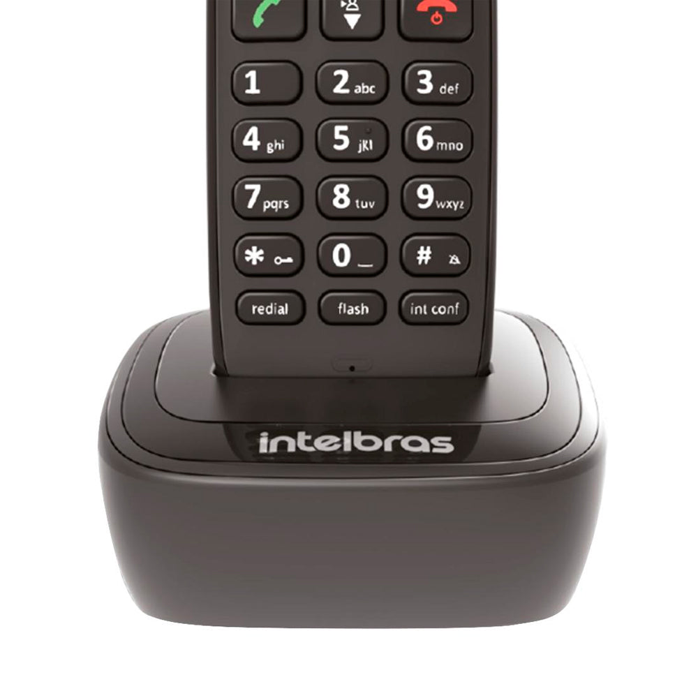 Telefone Sem Fio Intelbras TS 2512, Digital, Com Ramal Adicional, Preto - 4122512, Kit Com 2