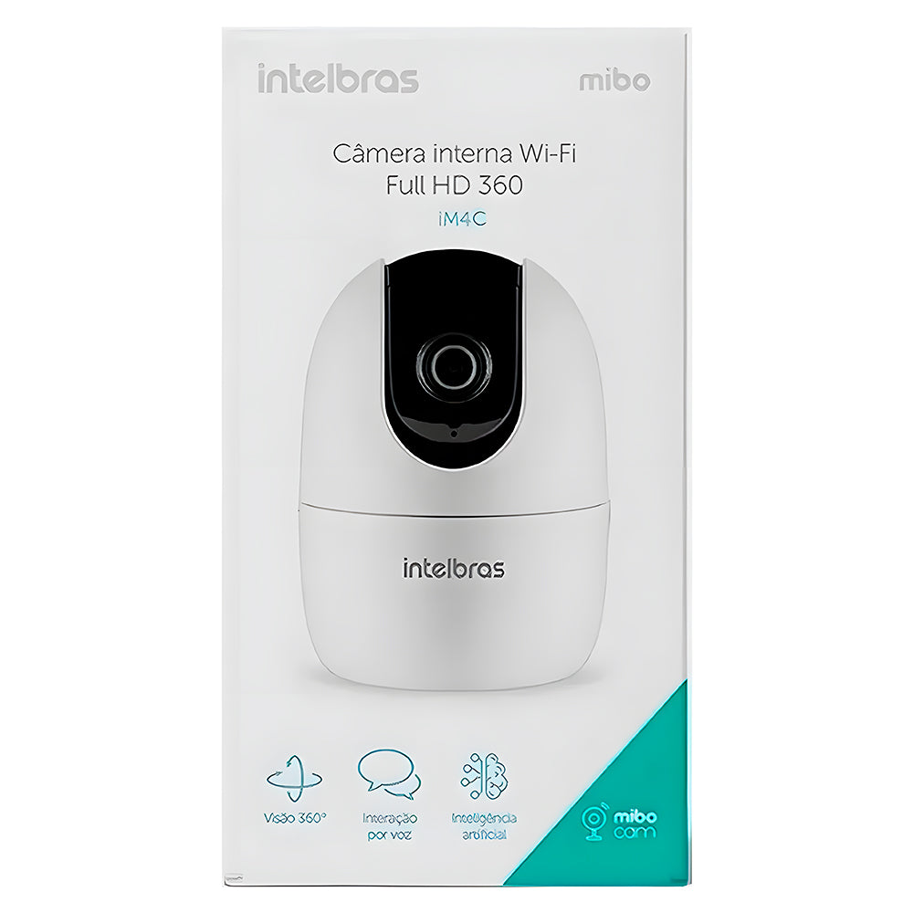 Câmera de Segurança Intelbras IP, iM4 C, Wi-Fi, Full HD, Visão 360 Graus, Compatível com Alexa, Google e Mibo, Branca