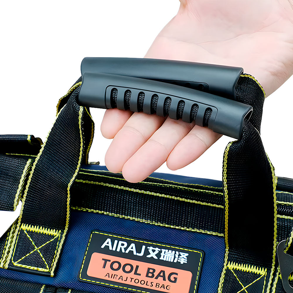 Bolsa de Ferramentas Multifuncional, Resistente a Água, Com 5 Bolsos, Tecido Oxford, AIRAJ, Preto/Azul