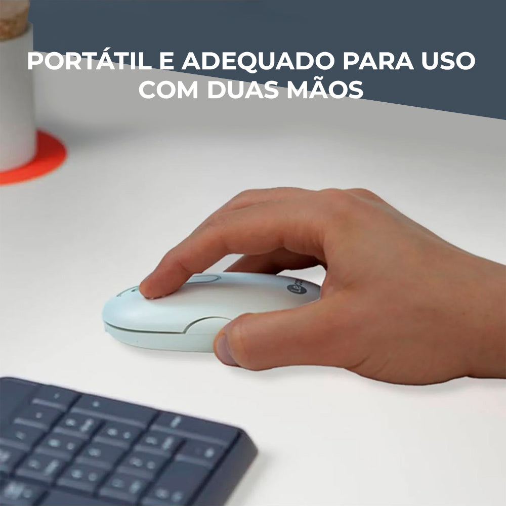 Mouse Sem Fio Recarregável WS207, 1600 DPI, Lecoo - Branco