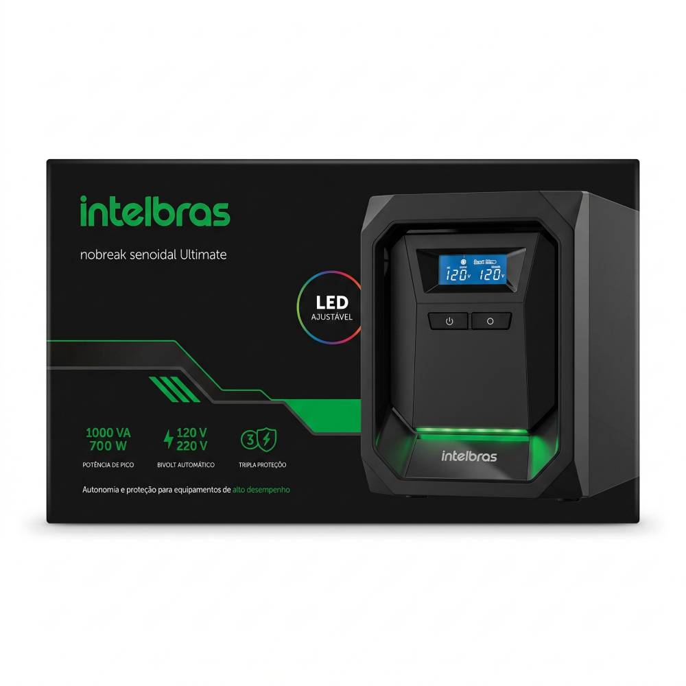 Nobreak Intelbras Gamer Ultimate LED RGB 1000VA 700W Bivolt