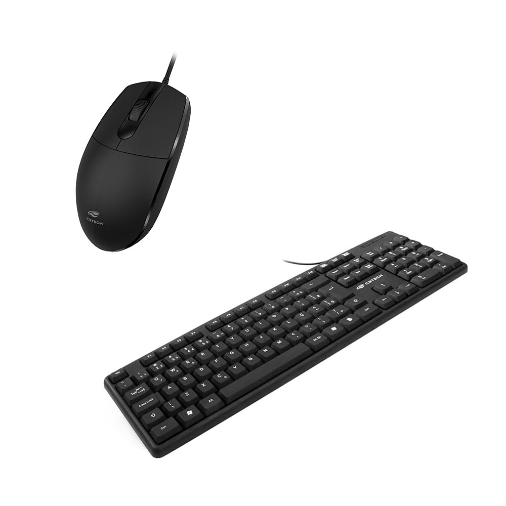 Kit Teclado e Mouse USB (KB-15BK 1000 DPi  Com MS-29BK ABNT2   ) C3Tech