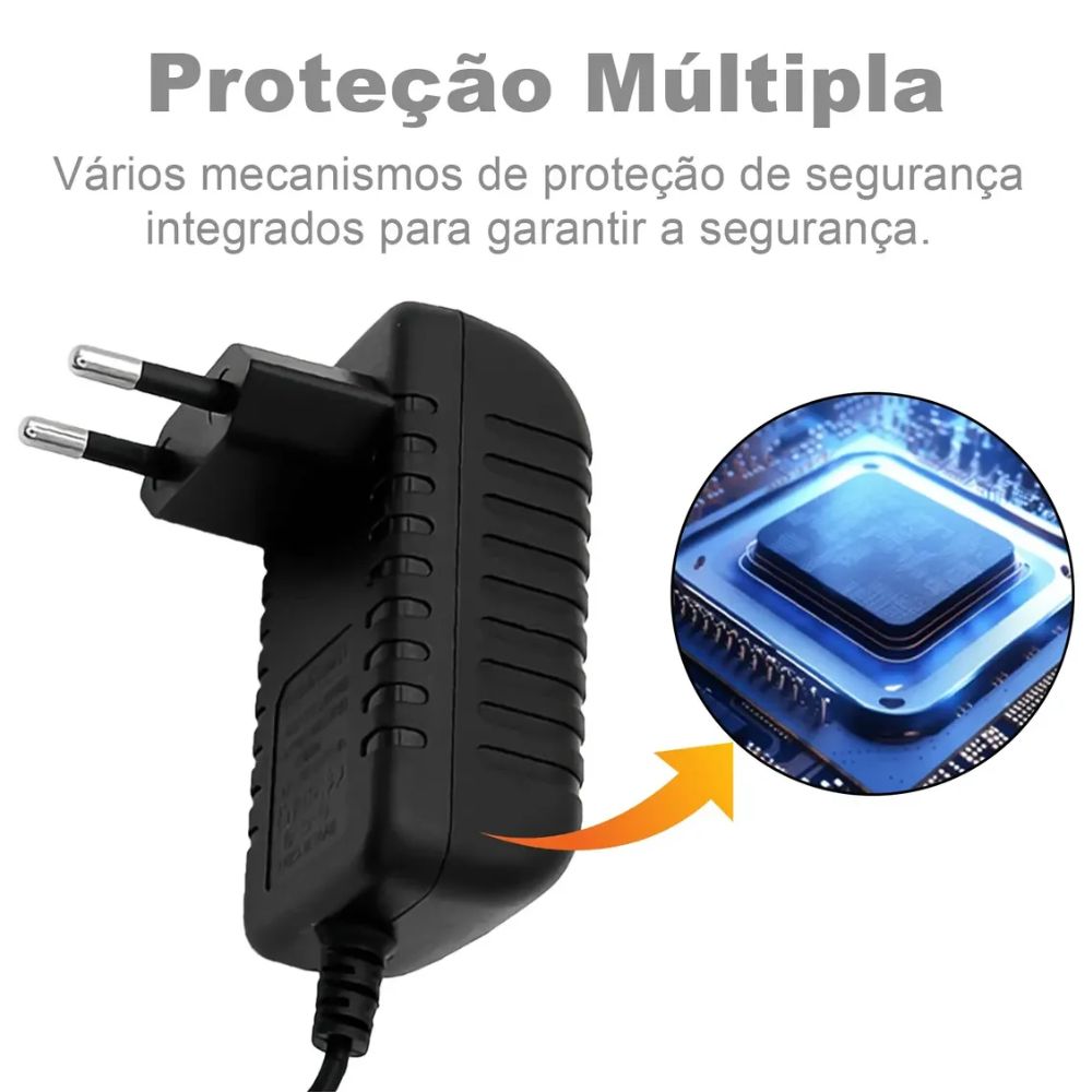 Fonte De Alimentação Bivolt 12v 2a Plugue P4 5.5mm, Hmaston