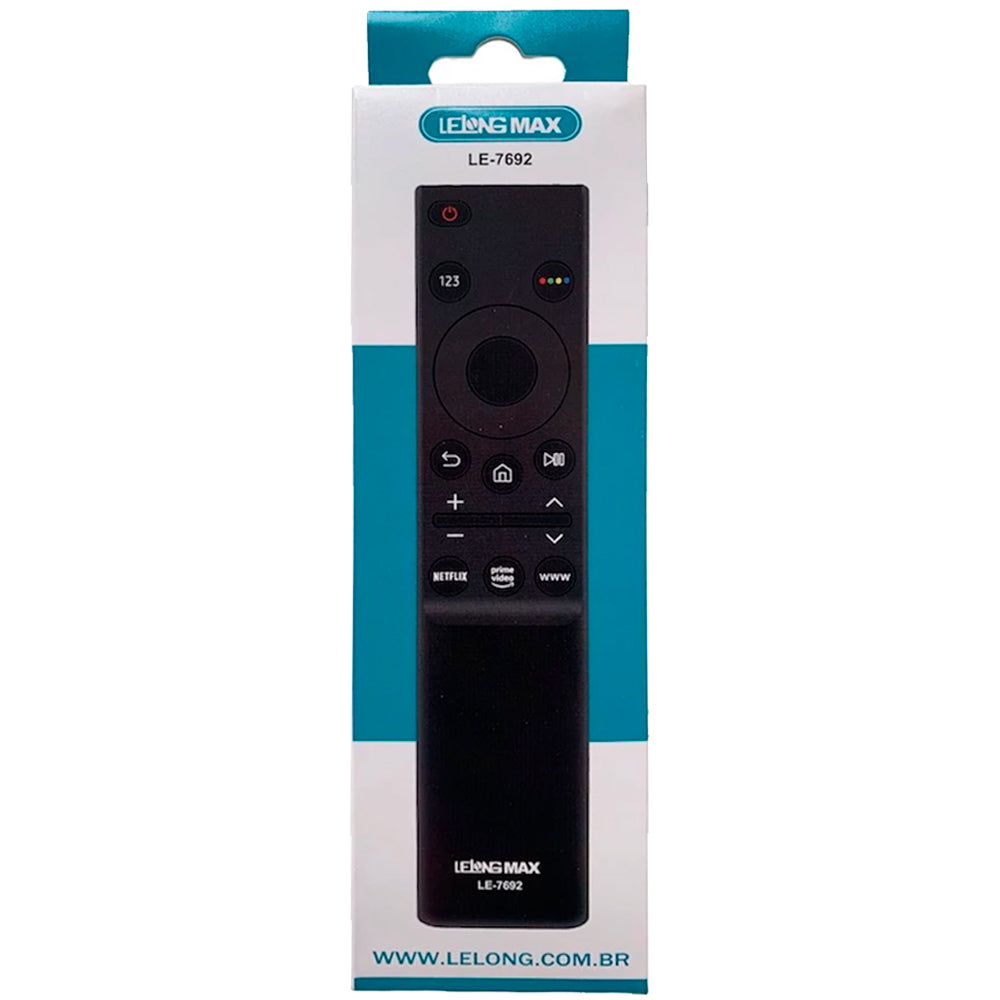 Controle Remoto Smart TV Samsung, Botões Prime Video, Netflix, Internet, Lelong, LE-7692