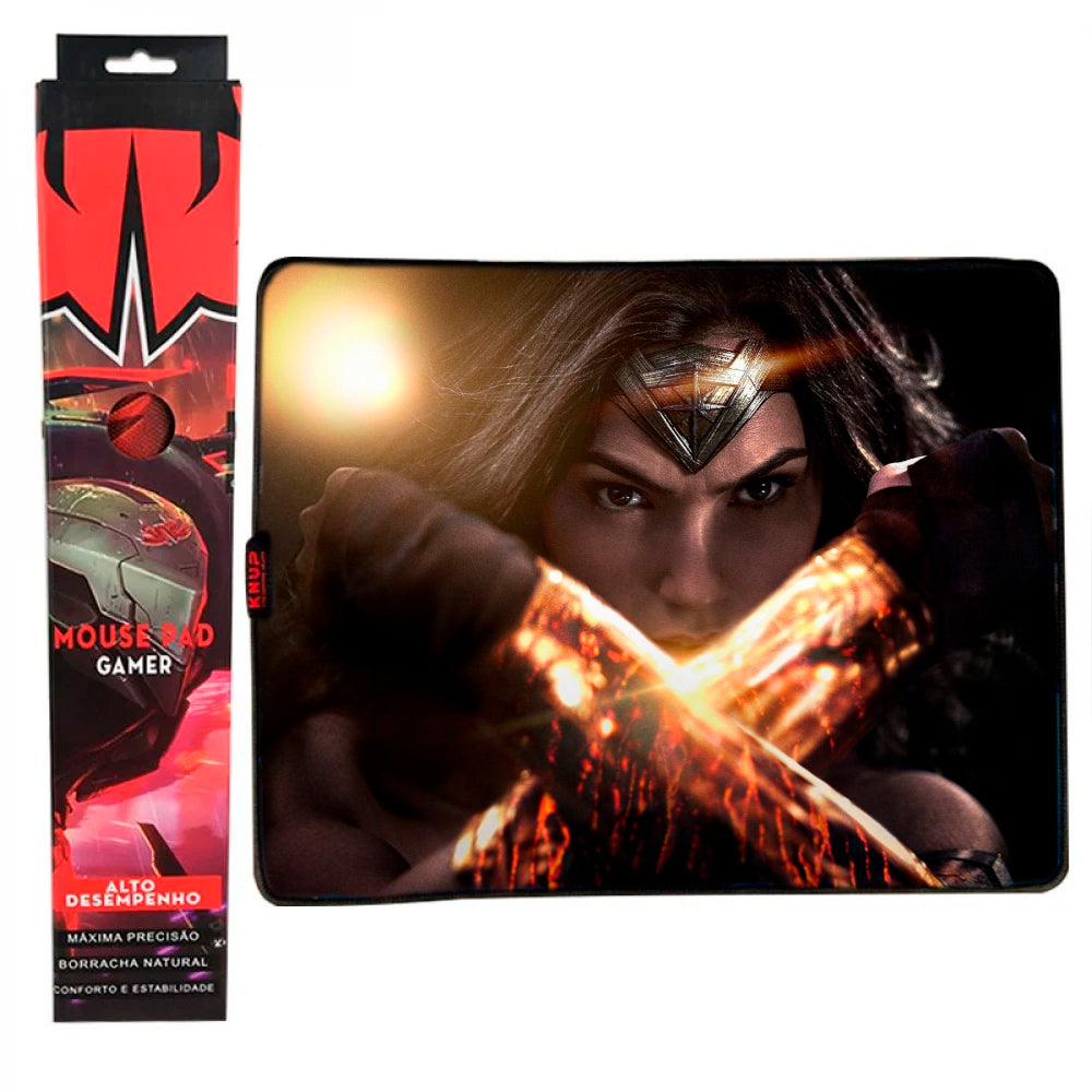 Mouse Pad Gamer Grande KNUP, 420x320mm Superficíe Têxtil Antiderrapante, Borda Costurada - KP-S07