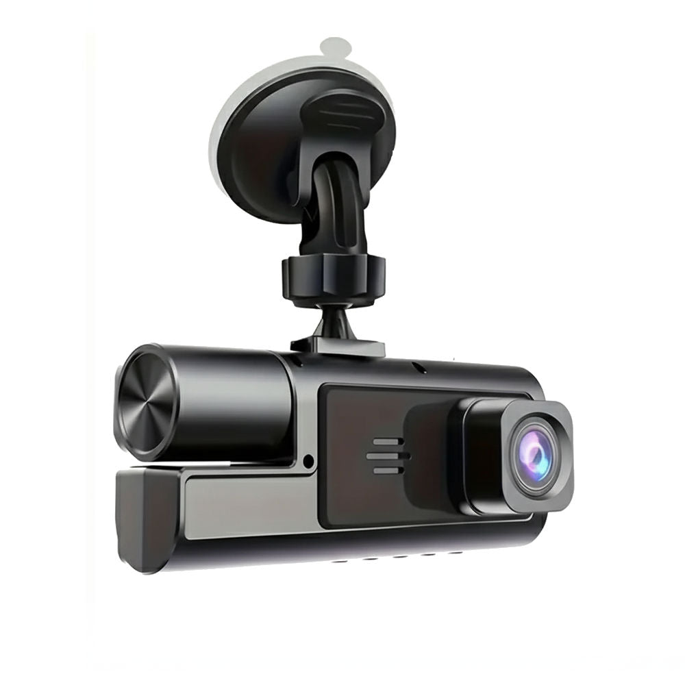 Câmera Dash Veicular Frontal Full HD 1080P Interna 720P Visão Noturna, Ângulo Amplo 170 Graus, D53S, Preto