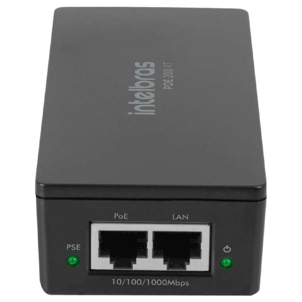 Injetor PoE Intelbras POE 200AT, 100–240 VAC, Gigabit 10/100/1000 Mbps, IEEE 802.3at – Seminovo