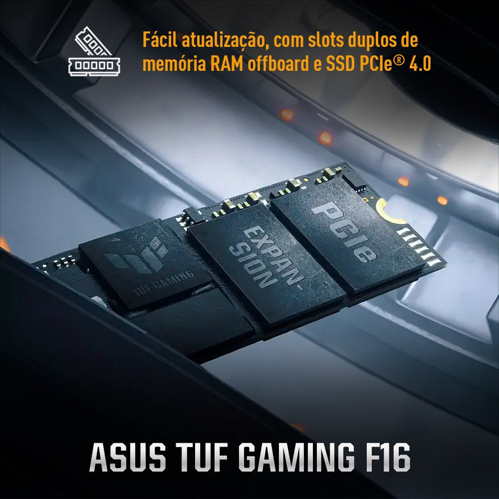 Notebook Gamer ASUS TUF F16 RTX 4050 Intel Core i5-210H RAM 8GB SSD 512GB Tela 16" 144Hz - Linux