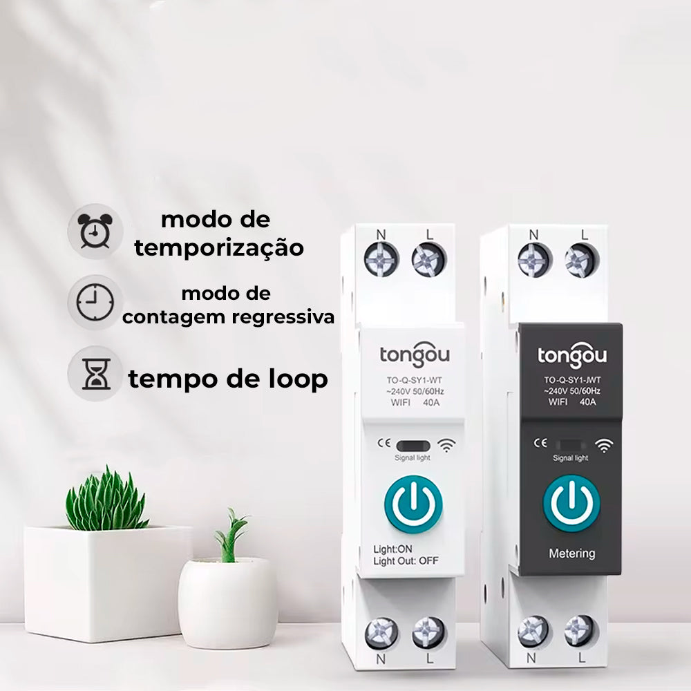 Disjuntor Inteligente Wi-Fi 32A, Compativel Com Google Assistant e Alexa Tongou - Branco