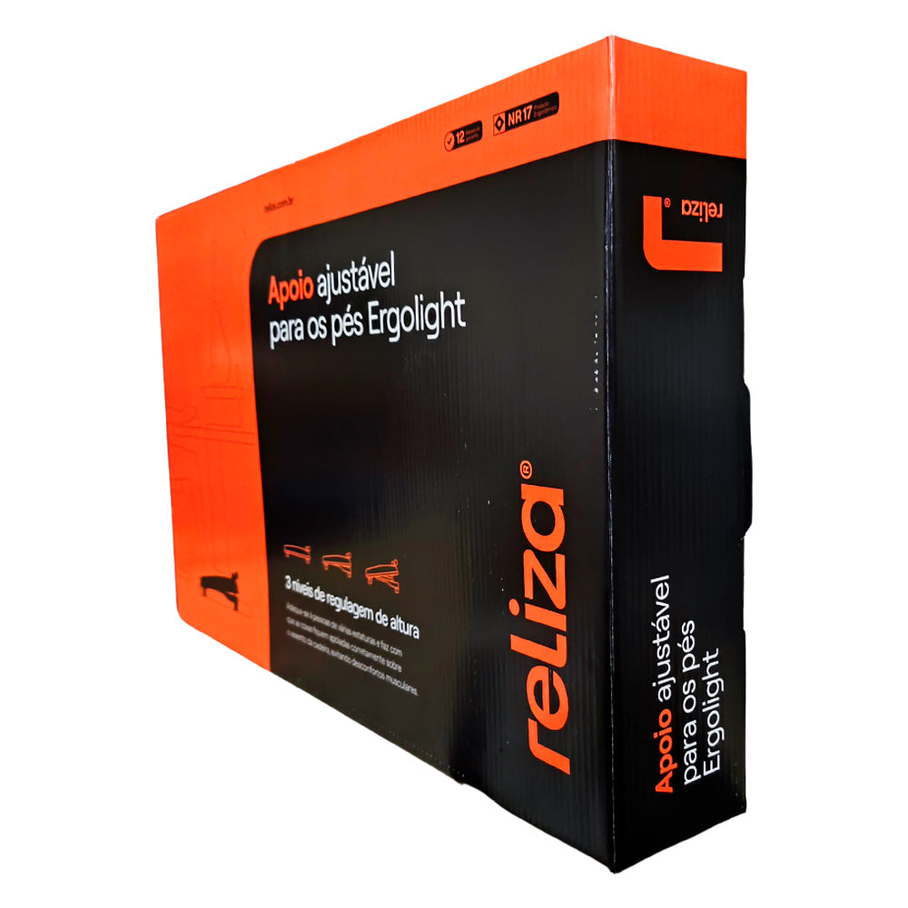 Apoio Ergonômico para Pés com Massageador Magnético, Ajustável - Reliza Ergolight