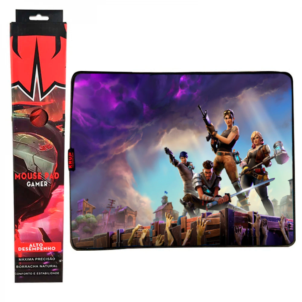 Mouse Pad Gamer Grande KNUP, 420x320mm Superficíe Têxtil Antiderrapante, Borda Costurada - KP-S07