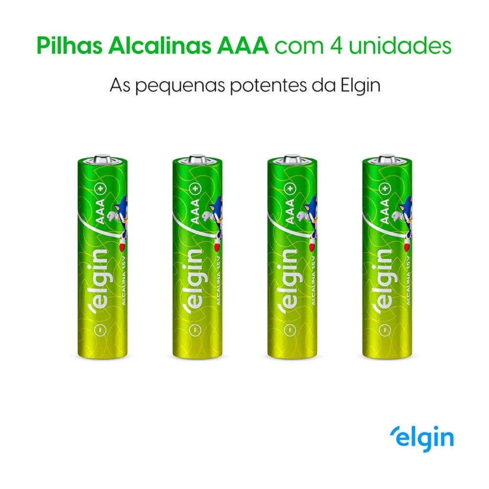 Pilha Alcalina AAA 1,5V -Blister Com 4 Unidades Elgin ELE000000082155