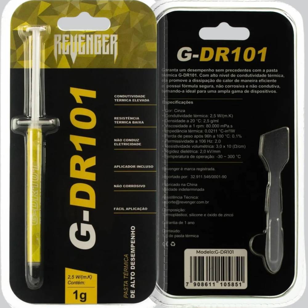 Pasta Térmica Prata 1g com Pazinha Revenger - G-DR101