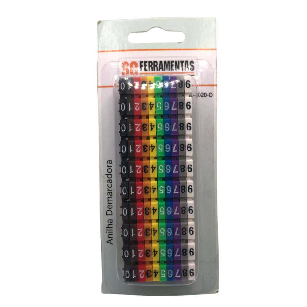 Anilha Demarcadora Para Cabos 6.0MM Com Numeros de  0 A 9,  K-GL-6020-D