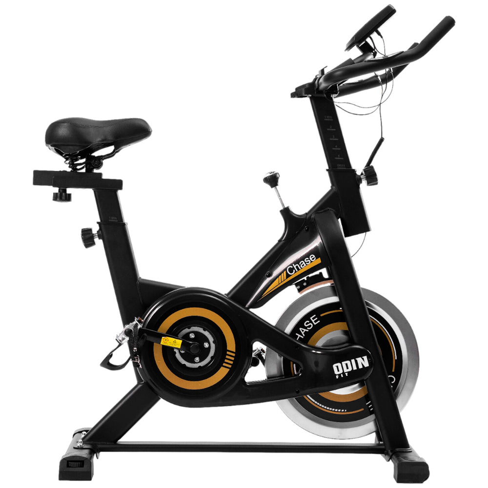 Bicicleta Ergométrica Odin Fit Chase para Spinning, Roda de Inércia 5kg, Mecânica Silenciosa - Preta