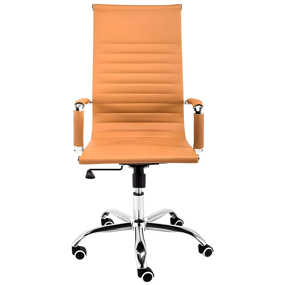 Cadeira de Escritório Presidente Com Função Relax e Base Giratória Moob Boston (Caramelo)