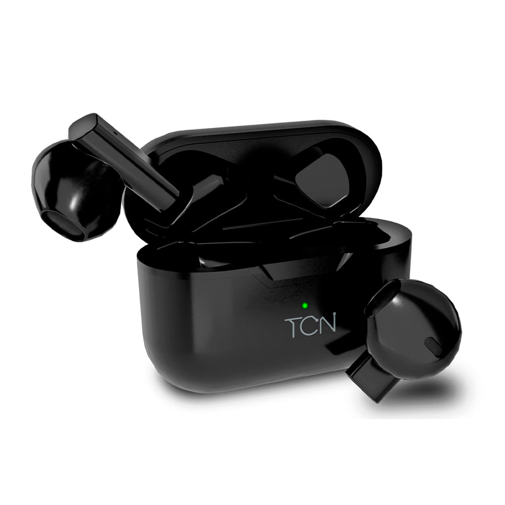 Fone de Ouvido Sem Fio Bluetooth 5.3 TWS, Alcance até 10m, Autonomia 3h, Sensor Touch e Microfone, TCN TWS - Preto