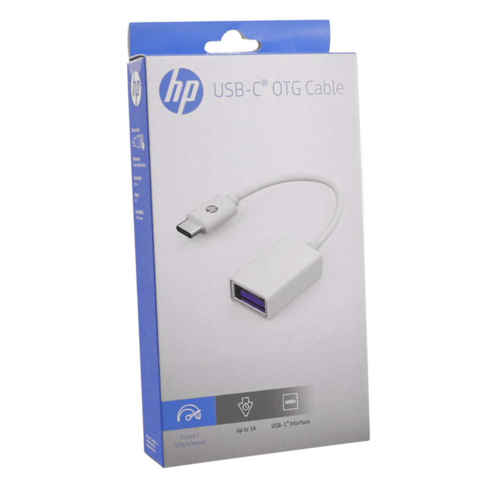 Cabo Adaptador OTG USB para USB-C HP DHC-TC105 Suporte para transmissão de dados de 5Gbps/s, Branco