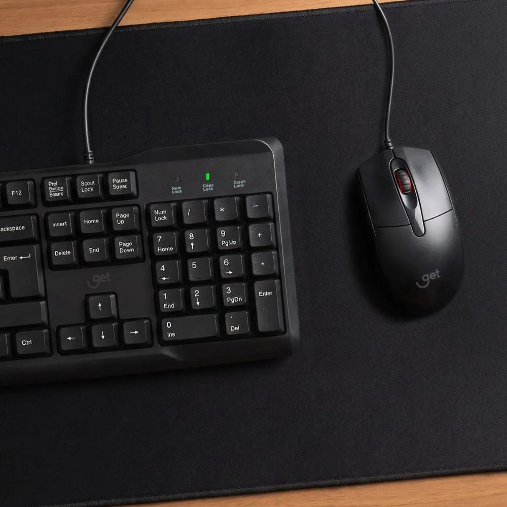 Kit Teclado e Mouse GET Elegance USB com Fio - Preto