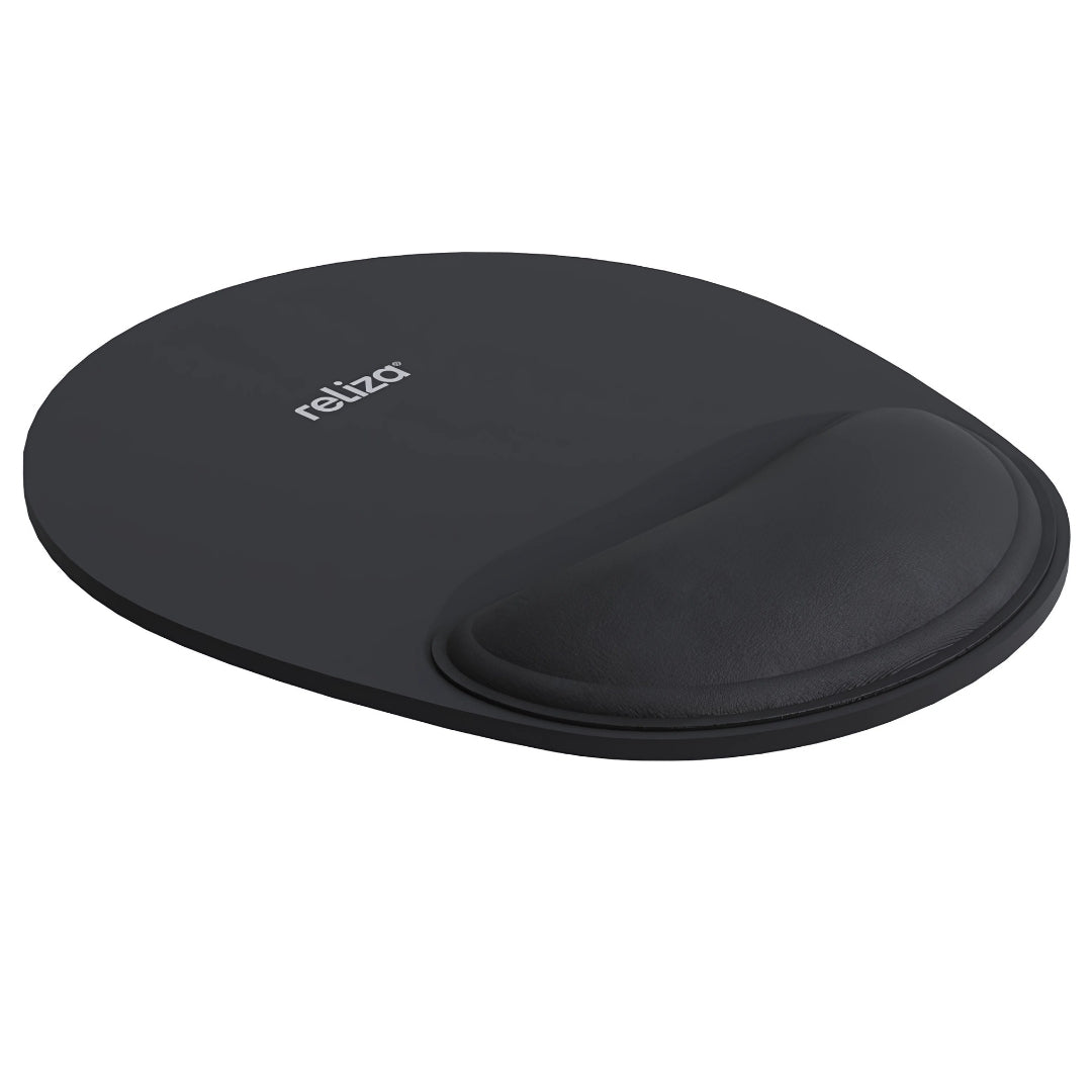 Mouse Pad Ergonômico 24 x 22cm, Reliza Confort, Apoio Anatômico para Pulso e Base Antiderrapante - Preto