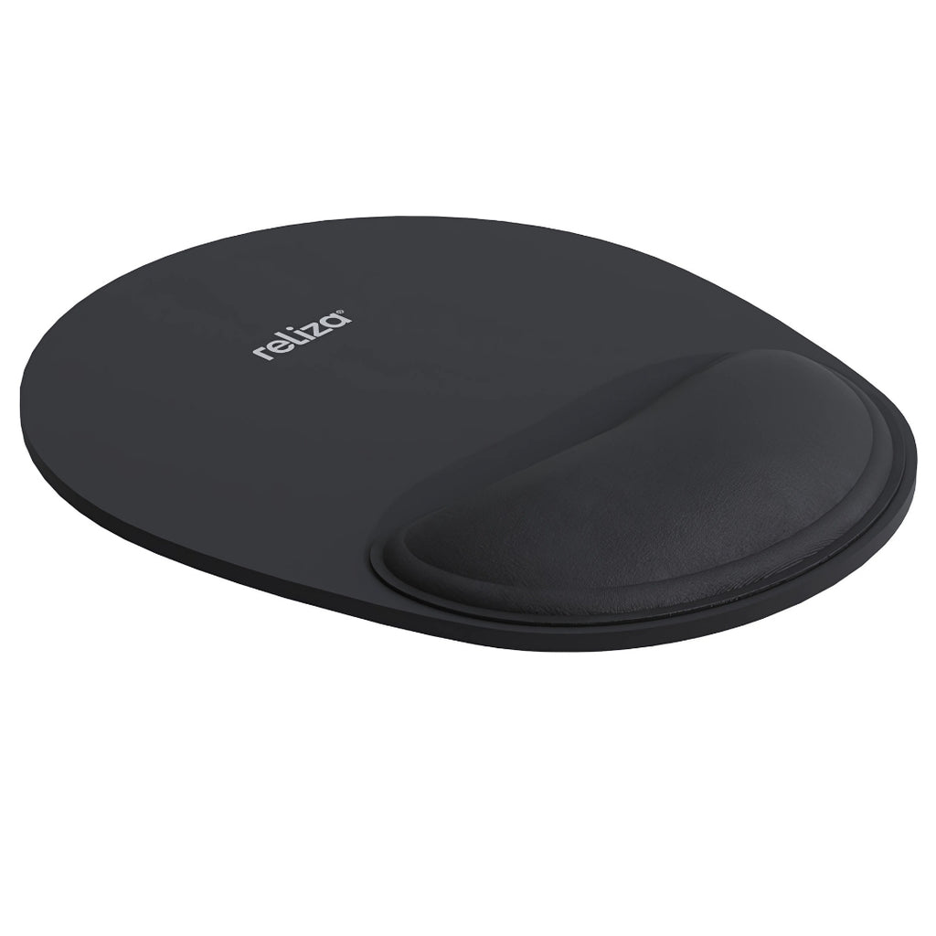 Mouse Pad Ergonômico 24 x 22cm, Reliza Confort, Apoio Anatômico para Pulso e Base Antiderrapante - Preto
