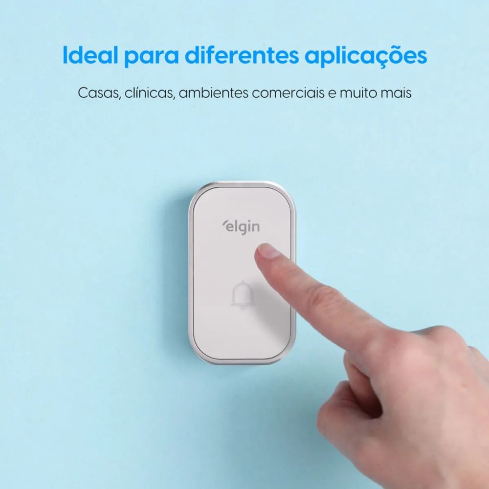 Conjunto de Campainha Elgin Sem Fio 280m Bivolt, Branco (46RCAMPSFB00)