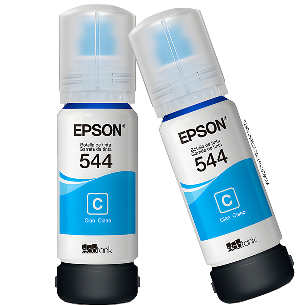 Refil de Tinta Epson Cyan 544-T544220 Original Para L3110/L3150 Rende 7.500 Paginas (Fora da Caixa)