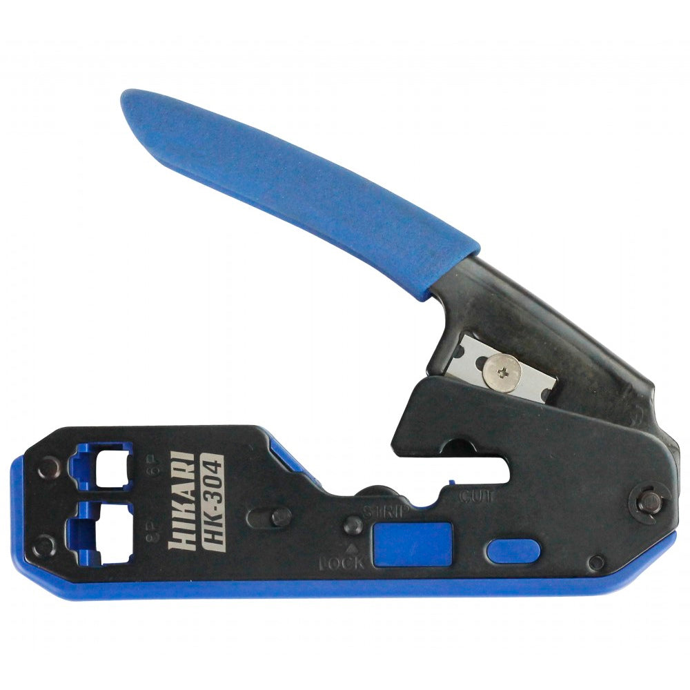 Alicate de Crimpar Rede RJ11 - RJ12 - RJ45 - Crimpa / Decapa / Corta - Hikari HK-304