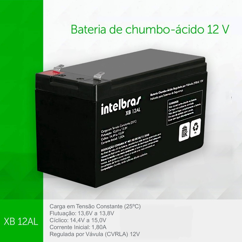 Bateria Selada 12v 7 Amperes XB 12AL-Vrla Intelbras