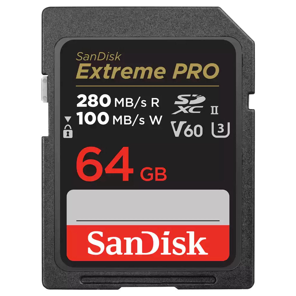Cartão Memória SanDisk Extreme PRO 64GB SDXC UHS-I SDSDXXU-064G-GN4IN, Classe 10, U3, V30, 4K UHD, Cinza/Preto
