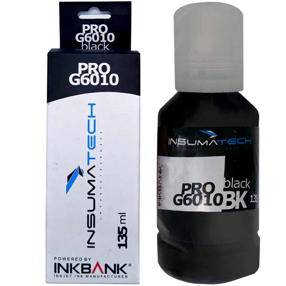 Refil de Tinta Compatível com Canon  Insumatech Pro G6010 Corante Preto BK 135 ml