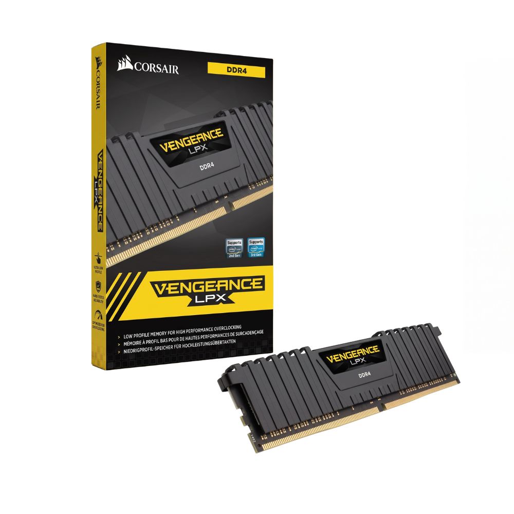Memória RAM Desktop  DDR4  3200 MHz 8 GB CL16 CORSAIR VENGEANCE LPX – Preto