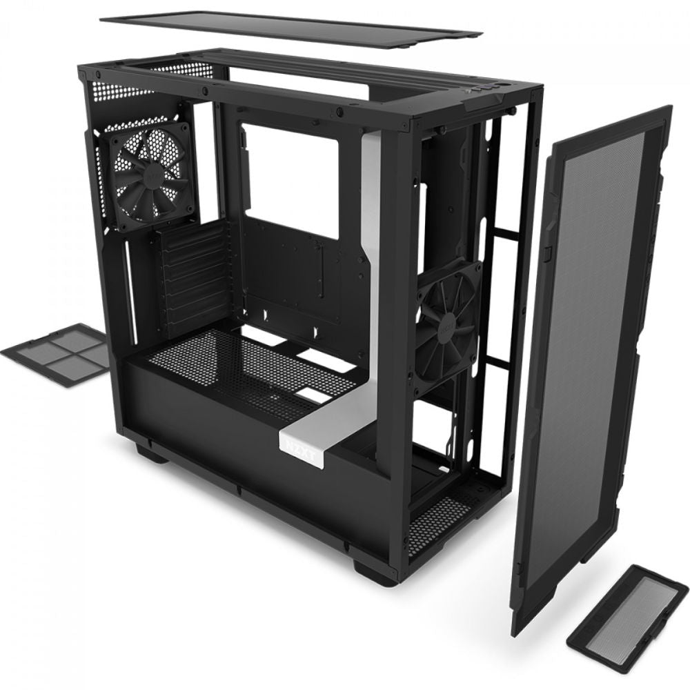 Gabinete Gamer NZXT H7 Flow Mid Tower, Vidro Temperado,  ATX, Sem Fonte, 2 Fans, CM-H71FG-01 (Branco/Preto)