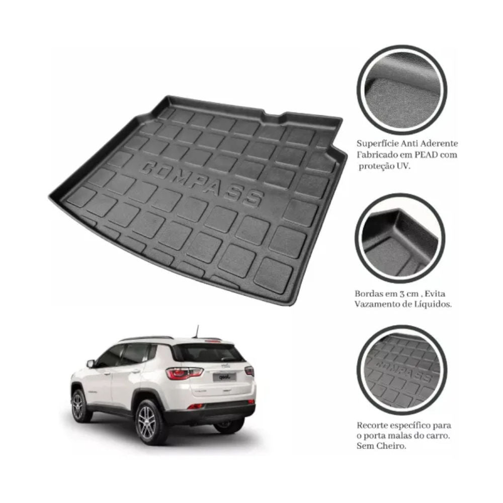 Tapete Bandeja Protetor Porta-Malas Jeep Compass 2017-2025 (PBS106)