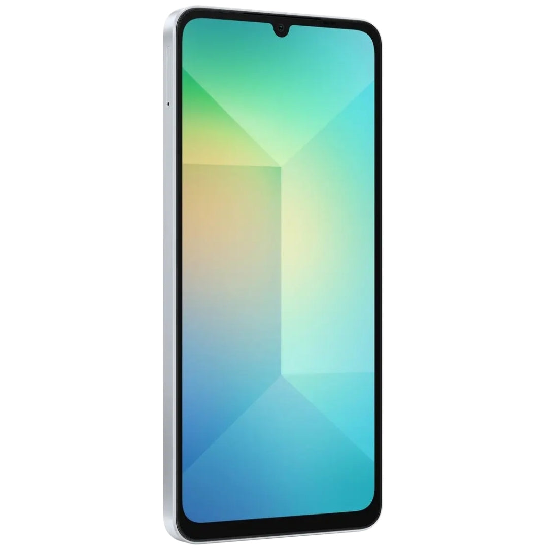 Smartphone Samsung Galaxy A06 128GB - Branco, 4G, RAM 4GB, Câmera 50MP + Selfie 8MP, Tela 6,7"